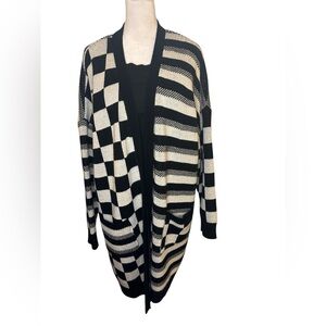 Elegant Black and White Women's Cardigan